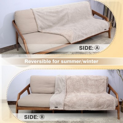 Taupe Waterproof Sherpa Fleece Pet Blanket, 60x50 Inches