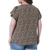 Agnes Orinda Women's Plus Size Petal Sleeve Floral Print V Neck Loose Fit Casual Basic Blouse - 4 of 4