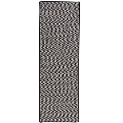 Colonial Mills Herringbone Mudroom Runner Rug 2'6" x 14' Black Lace