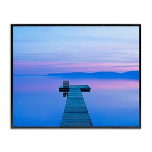 Stupell Industries Lake Landscape Blue Purple Framed Giclee Art - 1 of 4