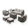 Buenhomino 7PCS Outdoor Patio Furniture Set,PE Wicker Patio Conversation Sets with 41" 50000BTU Fire Pit Table,Swivel Rocking Chairs Set - 2 of 4