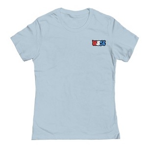 Rerun Island Women's Usa Lc Retro Colorful Logo Americana 4Th Of July Short Sleeve Graphic Cotton T-Shirt - 1 of 4