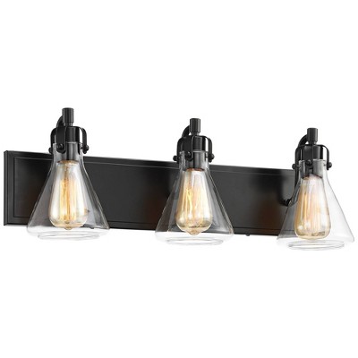 Erlenmeyer Flask Inspired Bronze Vanity Light with Clear Beaker Glass Shades