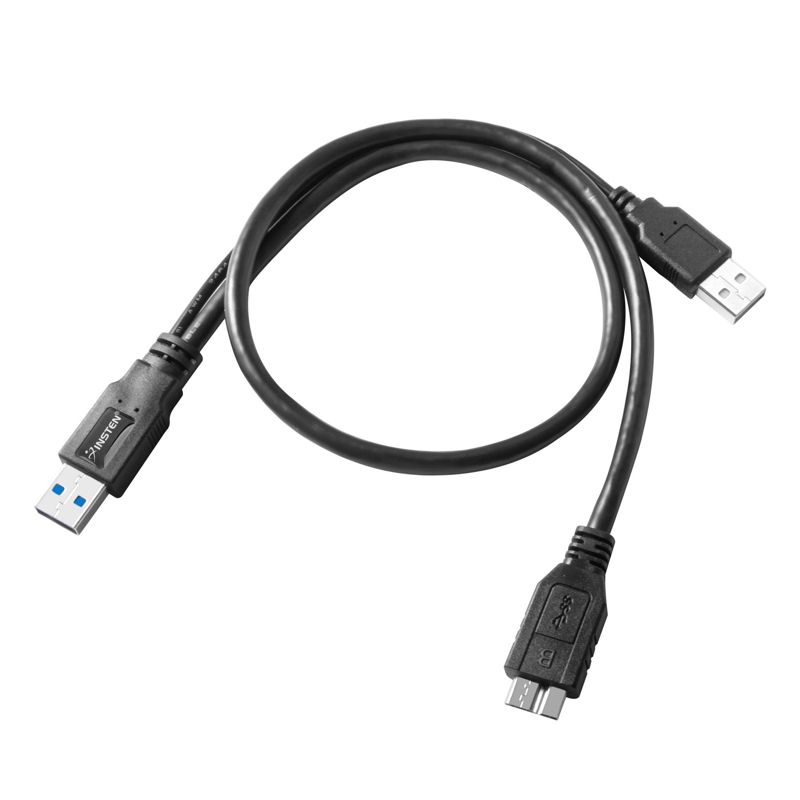 Insten USB A to Micro B USB 3.0 Y Cable, Black, 2 of 4