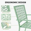 3-Piece Bistro Set, Outdoor Bistro Set, Stackable Metal Square Table and Chairs, Green - 3 of 4