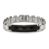 Black Bow Jewelry 11.5mm Stainless Steel & Carbon Fiber I.D. Link Bracelet, 8.25 Inch - 3 of 4