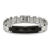 Black Bow Jewelry 11.5mm Stainless Steel & Carbon Fiber I.D. Link Bracelet, 8.25 Inch - image 3 of 4