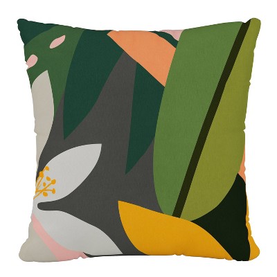 18"x18" Skyline Furniture Square Outdoor Throw Pillow Ibiza Multi: Zipper, Polyester Fiber Fill