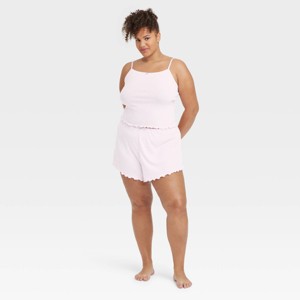 Women's Pointelle Tank Top & Shorts Pajama Set - Colsie™ - 1 of 3