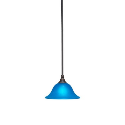 Toltec Lighting Any 1 - Light Pendant in  Dark Granite with 10" Blue Italian  Shade