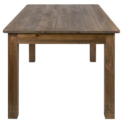 Antique Rustic Solid Pine Rectangular Farmhouse Dining Table