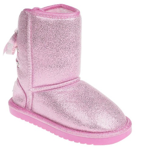 Bebe Toddler Girl s Sparkle Lace up Winter Boots Cozy Stylish And Durable Pink 7 Target