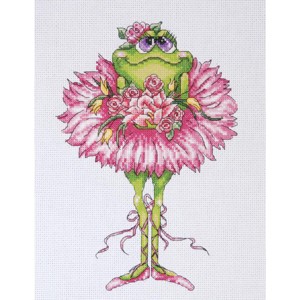 Design Works Counted Cross Stitch Kit 7"X10"-Frog Bouquet - 1 of 1