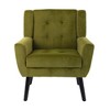 ATJafure Modern Soft Linen Material Ergonomics Accent Chair With Black Legs For Indoor Home Living Room Bedroom Home - 4 of 4
