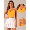 Allegra K Women's Sparkly Glitter Rhinestones Spaghetti Straps Cut Out Cocktail Party Cropped Camisole - 2 of 4