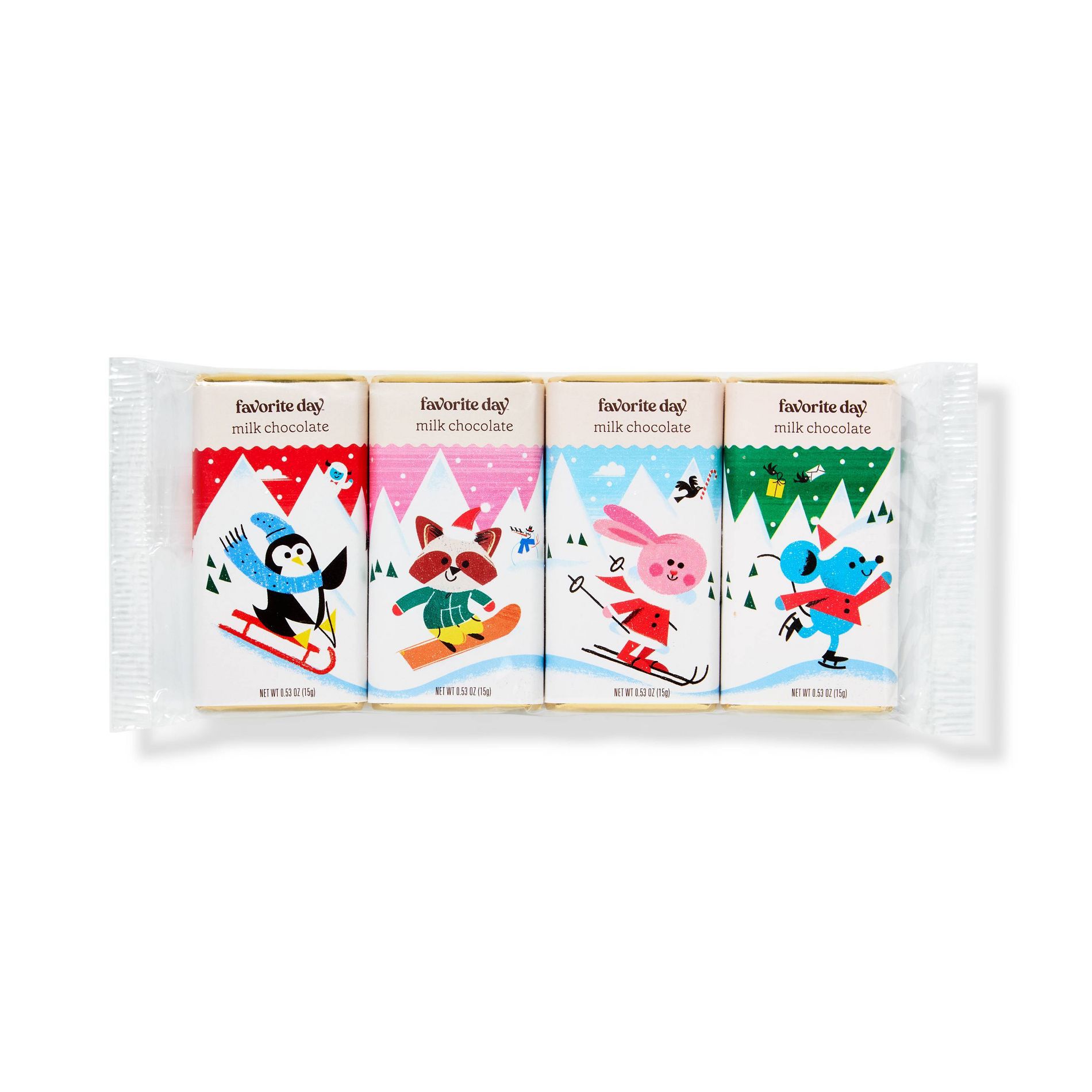 Christmas Milk Chocolate Stocking Stuffer - 2.1oz/4ct - Favorite Day™