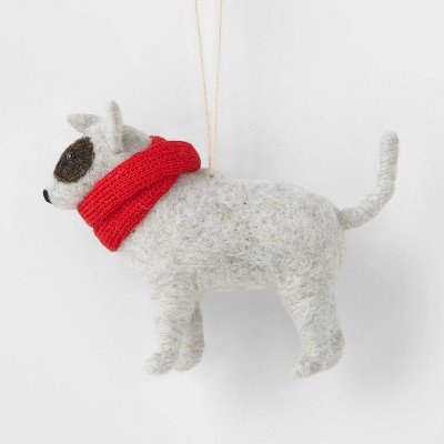 Bull Terrier with Scarf Christmas Tree Ornament Red - Wondershop™