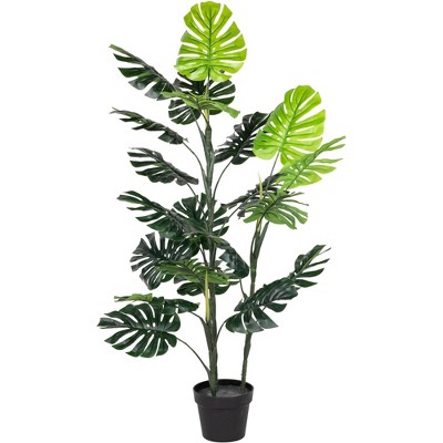 Northlight 4' Potted Two Tone Green Artificial Monstera Plant : Target