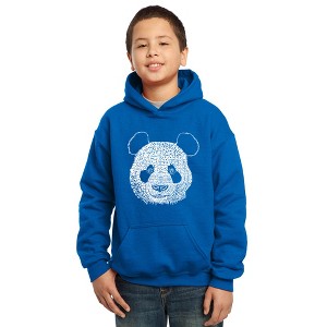 LA Pop Art Boy's Word Art Hooded Sweatshirt - Panda - 1 of 4