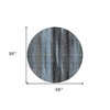 Blue Gray And Charcoal Botanical Leaves Washable Indoor Outdoor Area Rug - 3 of 4