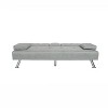 Aukfa 66.3" Adjustable Back Futon Sleeper Sofa Bed with Cup Holders, Chrome Legs & Linen Upholstery - 4 of 4