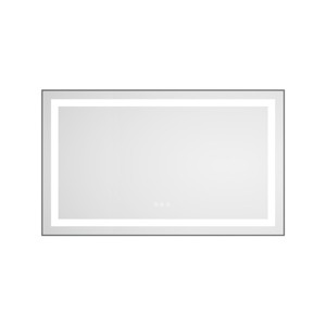 ChicFurnit Bathroom Vanity Mirrors Rectangle Frame Wall Mirror Anti Fog Mirror Decorative Wall Mirrors for Bathroom, Silver, 40"*1.5"*24" - 1 of 4