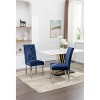 Grungis Chenille Kitchen Chair Set of 2,Upholstered Dining Chairs with High Tufted Back and Stainless Steel Legs for Dining Room,Kitchen - 2 of 4