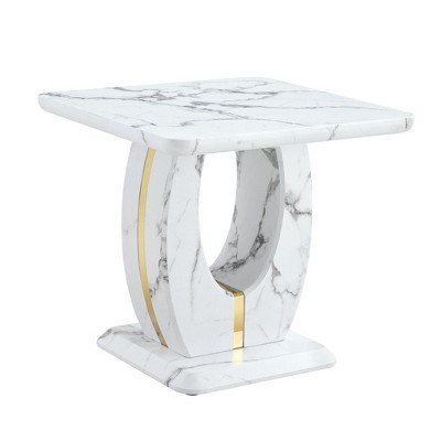 NicBex 23.6 Inch Square Texture/Marble Patterned Coffee Table,Side Table for Living Room,Bedroom