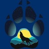 Boy's Design By Humans Wolf's paw. The wolf and the moon By ArtistDreams T-Shirt - 2 of 4