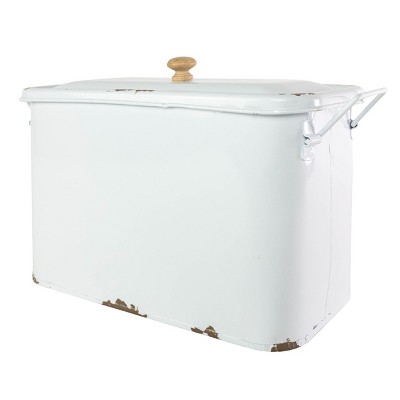 Distressed Rectangle Canister Metal & Wood - Foreside Home & Garden