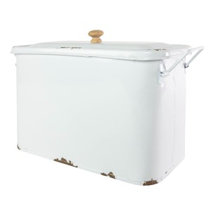 Distressed Rectangle Canister Metal & Wood - Foreside Home & Garden - 1 of 4