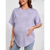 Women's Maternity Dolman Top Short Sleeve Loose Fit Pregnancy Comfort Casual Blouse - 2 of 4