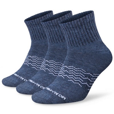 Men's Moisture Control Low Cut Ankle Socks 3 Pack - Denim - Mellange ...