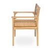 Christopher Knight Home Arnold Outdoor Wood and Rattan Dining Chairs with Woven Seats (Set of 2) - 4 of 4
