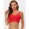 Allegra K Women's Full Coverage Wide Straps Longline Hem Wirefree Bra - 4 of 4