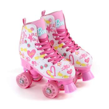 Barbie Roller Skates - Adjustable Sizes 3-6 & 12-2, Glitter Wheels, ABEC5 Bearings