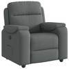 vidaXL Recliner Chair - Dark Gray Fabric Armchair with Manual Reclining Function and Side Pocket for Living Room/Bedroom/Lounge - 4 of 4