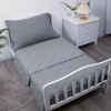 Biloban-Toddler Bedding Sets, Crib Sheet Set, Comforter, Flat Sheet, Fitted Sheet Ultra Soft Micro Fiber 4 Pieces Set - Grey - 2 of 4