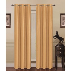 Solid Blackout Thermal Grommet Curtain Panels With Foam Backing (Set of 2) - 1 of 3
