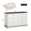 Dressers & Chests Of Drawers, Chest Of Drawers With 6 Drawers, Metal Handle, Scratch Resistant Waterproof Sideboard Console Table For Bedroom - 2 of 4
