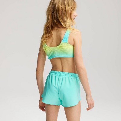 Cat & Jack Girls' Bright Skies Bikini and Swim Shorts Set - Cat & Jack™ Aqua Blue L — фото 4