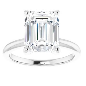 Pompeii3 5Ct Emerald Solitaire Moissanite Engagement Ring in White Yellow or Rose Gold - 1 of 4