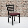 Emma and Oliver 2 Pack Ladder Back Metal Restaurant Chair - 2 of 4