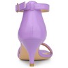 Allegra K Women's Faux Leather Adjustable Ankle Strap Kitten Heel Sandals - 3 of 4