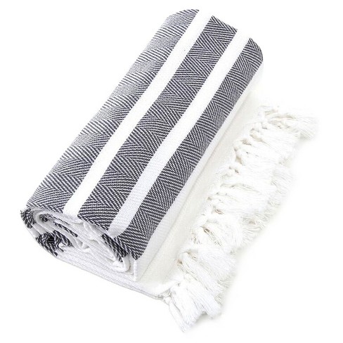 Turkish Towels Herringbone Turkish Towel - Black