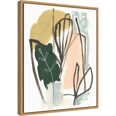 Tropical Abstract Botanic-Inspired Framed Canvas Wall Art