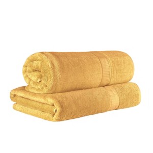 Luxury Cotton Heavyweight Ultra-Plush Bath Sheet Set of 2 by Blue Nile Mills - 1 of 4
