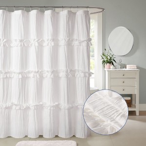 Recycled Ruffles and Pleats Shower Curtain - 1 of 4