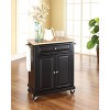 HomeStock  Compact Wood Top Small Rolling Cart with Shelves, Microwave Stand with Towel Rack, Black - 2 of 4