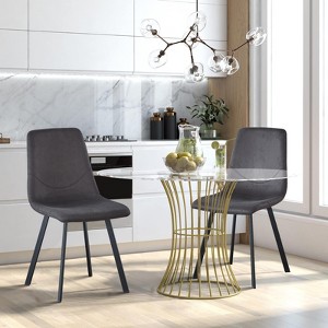 Dining Chairs Set of 2, Mid Century Modern Metel Legs for Indoor Kitchen & Dining Room Chairs Comfortable Chairs Suitable for Home Coffee...(2, Gray) - 1 of 4